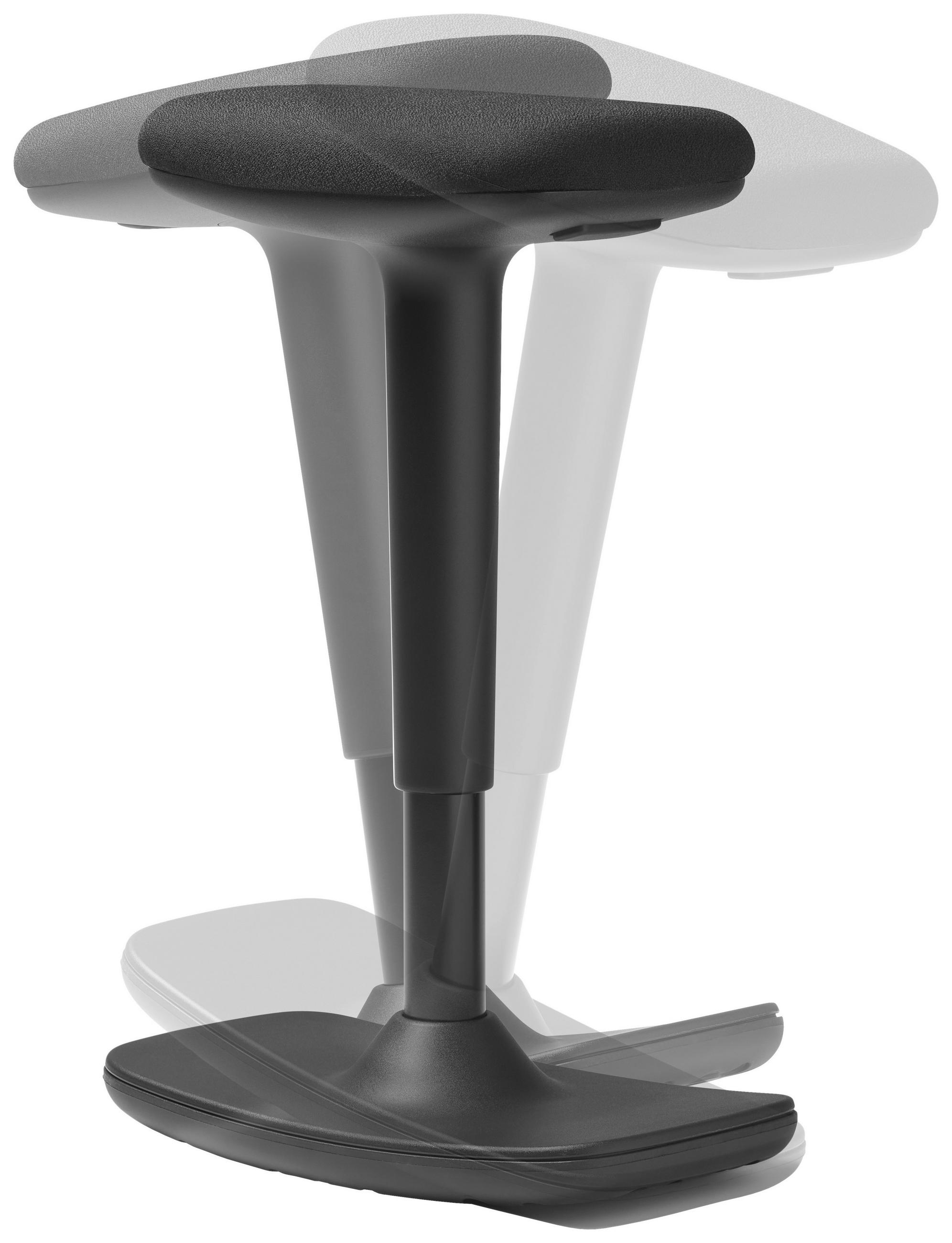 BÜROHOCKER Schwarz  - Schwarz, Basics, Kunststoff/Textil (44/25/50-75cm) - Dauphin