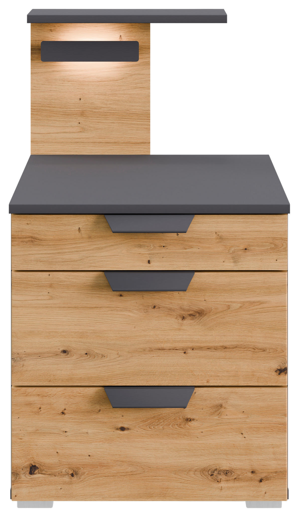 NACHTSCHRANK 47/80/48 cm  - Eiche Artisan/Grau, MODERN, Holzwerkstoff/Kunststoff (47/80/48cm)