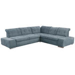ECKSOFA Graublau Flachgewebe  - Chromfarben/Graublau, MODERN, Kunststoff/Textil (283/254cm) - Cantus
