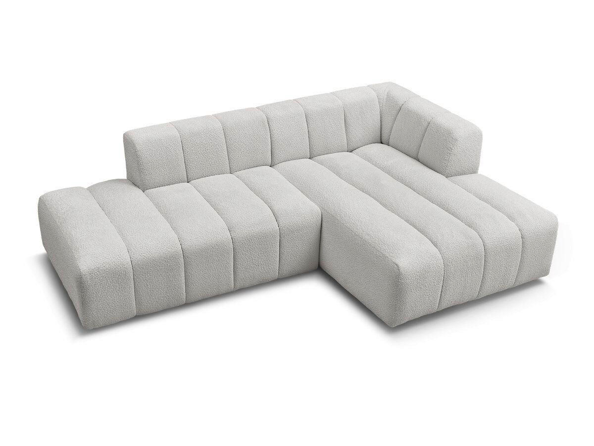 ECKSOFA  ANNECY Hellgrau Bouclé  - Hellgrau/Schwarz, MODERN, Kunststoff/Textil (262/170cm)
