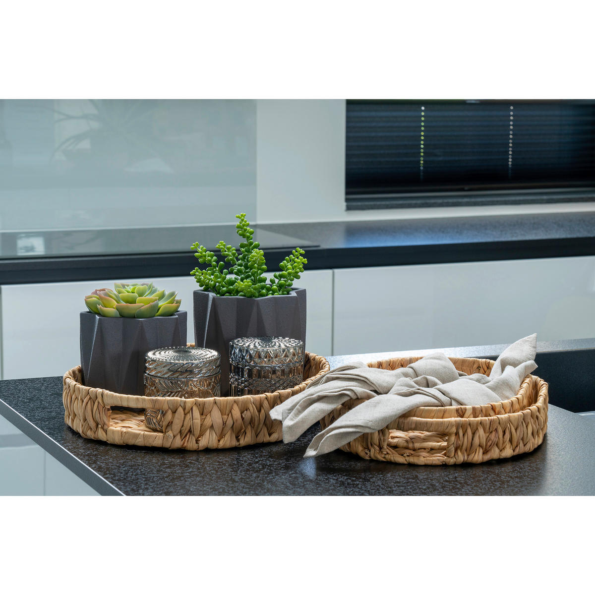 DEKORLÅDA i grå 9/8,5/9 cm   - grå, Basics, glas (9/8,5/9cm)