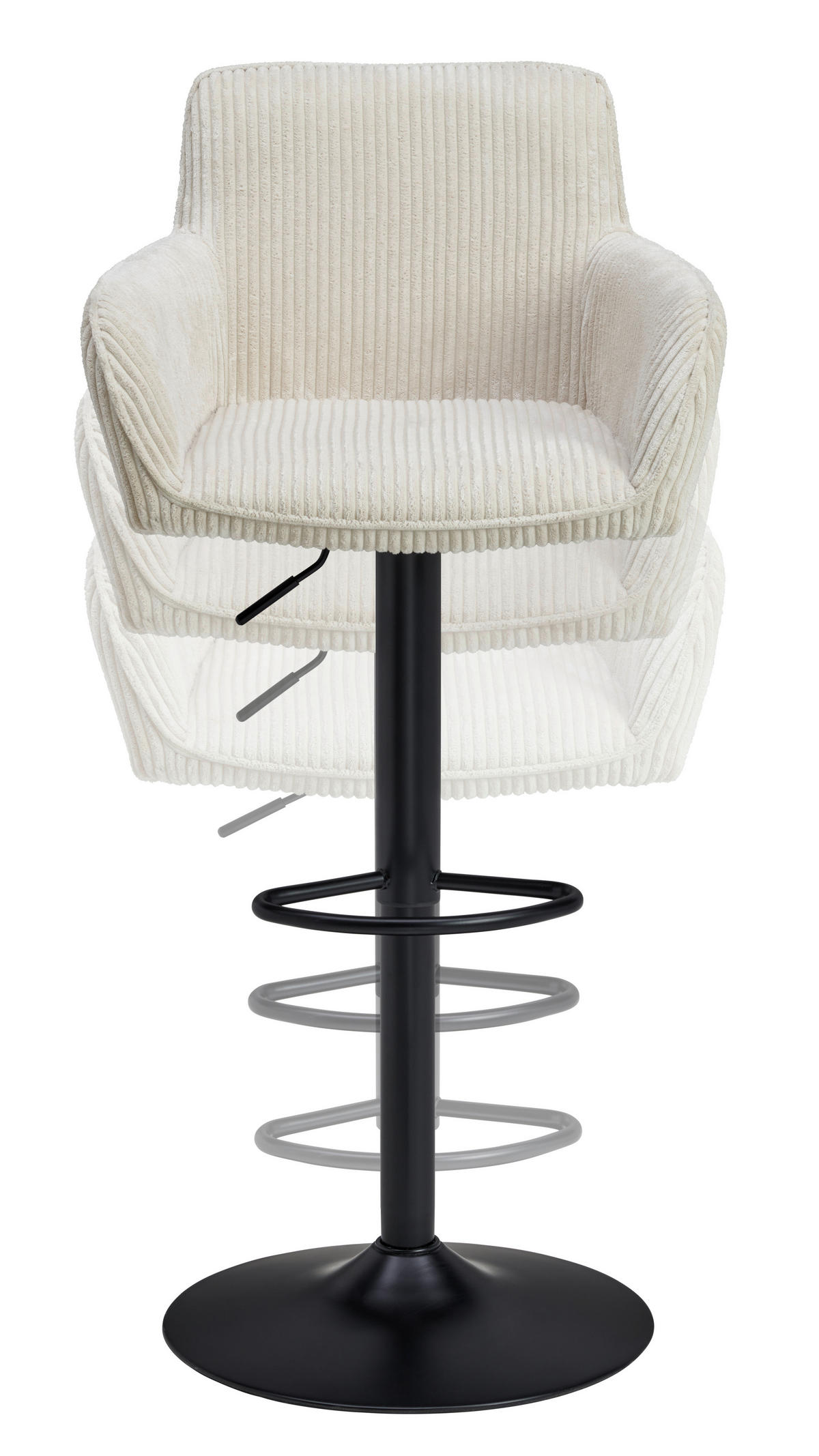 BARHOCKER in Schwarz, Beige  - Beige/Schwarz, MODERN, Textil/Metall (55/91.5-113/52cm) - Livetastic