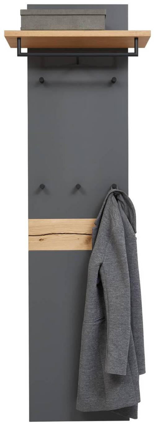GARDEROBENPANEEL  in 45-60/187/28 cm  - Eiche Bianco/Anthrazit, Design, Holzwerkstoff (45-60/187/28cm) - Dieter Knoll