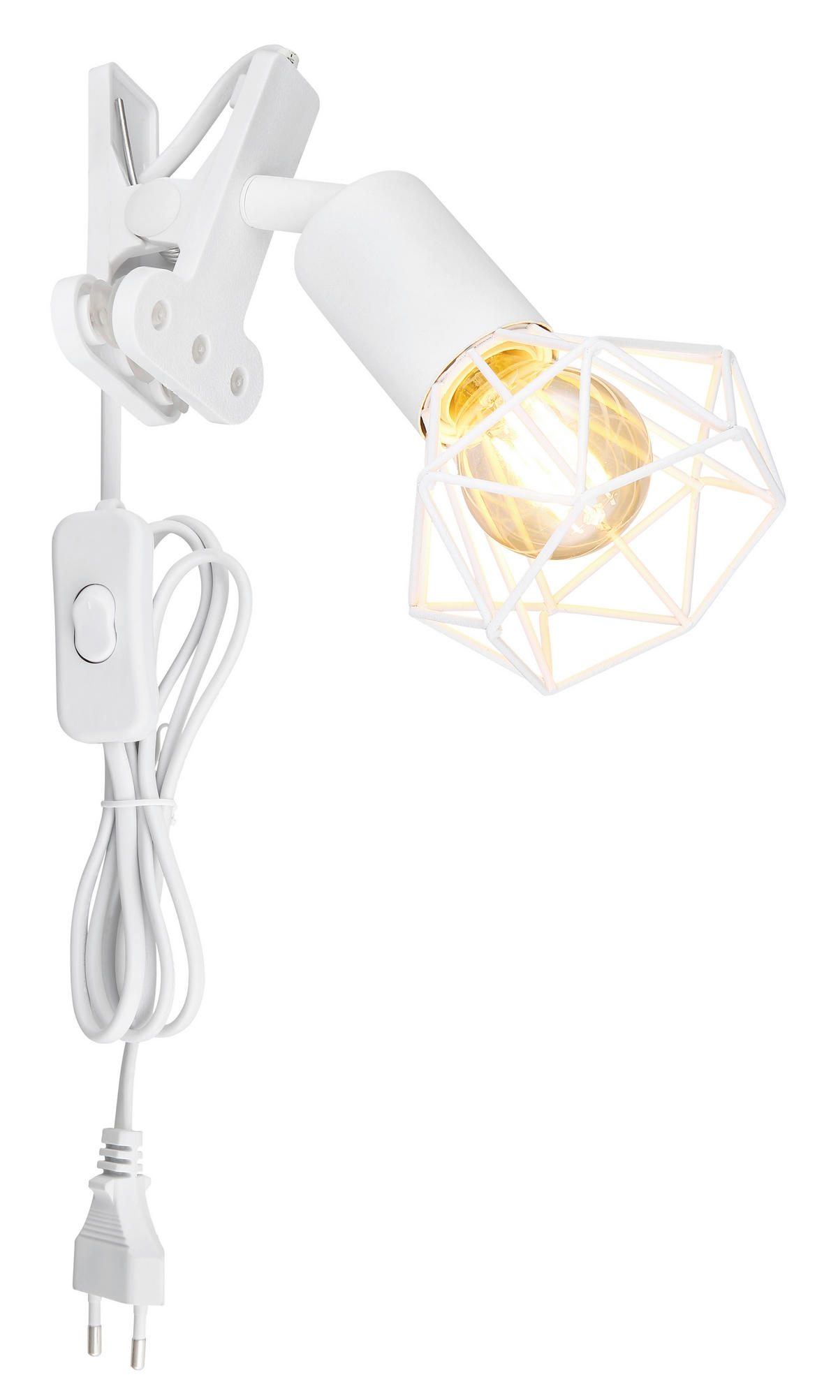 KLEMMLEUCHTE - Weiss, Basics, Kunststoff/Metall (13/9,2/18,8cm) - Globo