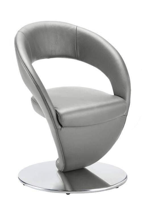 STUHL drehbar - Edelstahlfarben/Hellgrau, Design, Textil/Metall (62/86/61cm) - Moderano