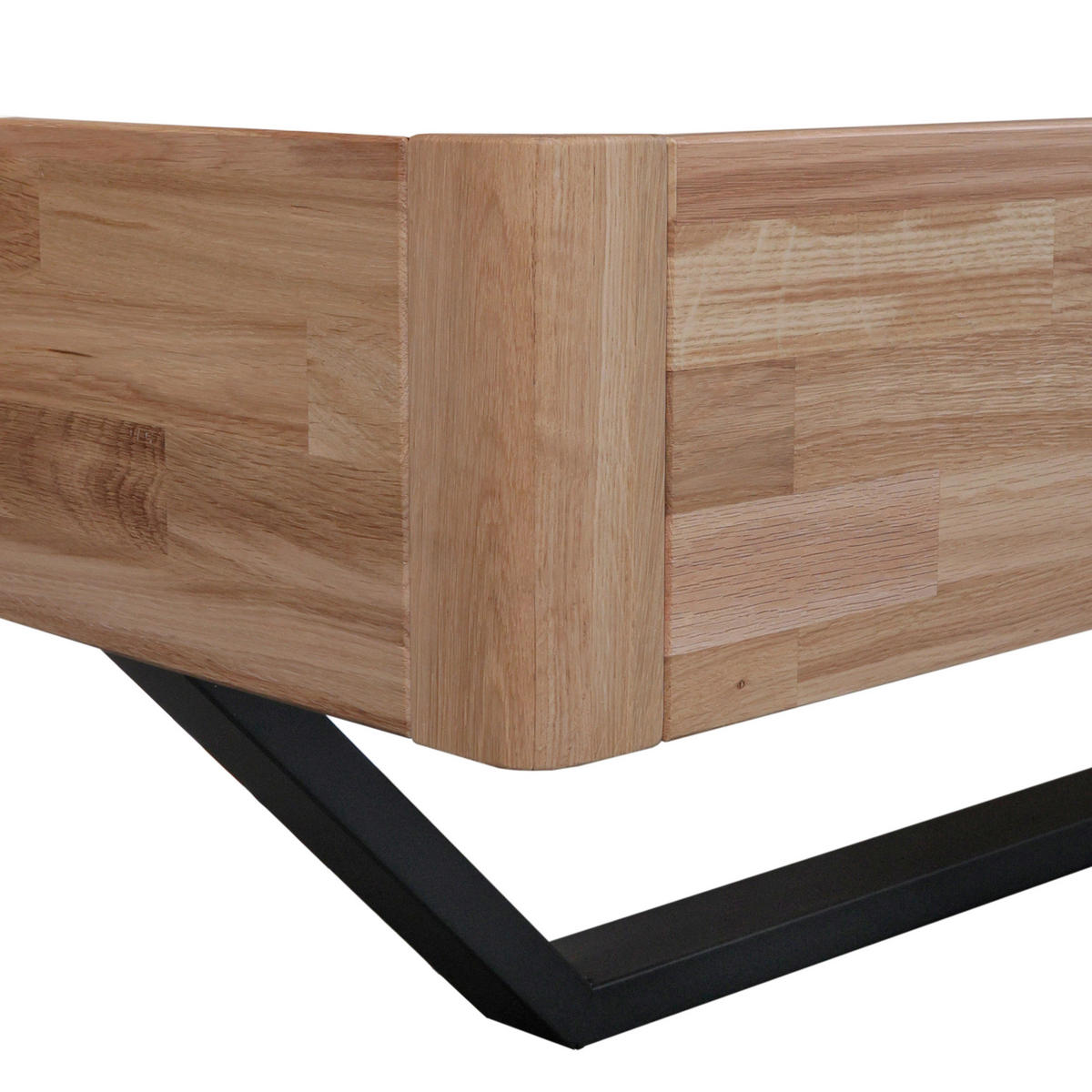 BETT 180/200 cm  in Eichefarben  - Eichefarben/Schwarz, MODERN, Holz/Metall (180/200cm) - MID.YOU