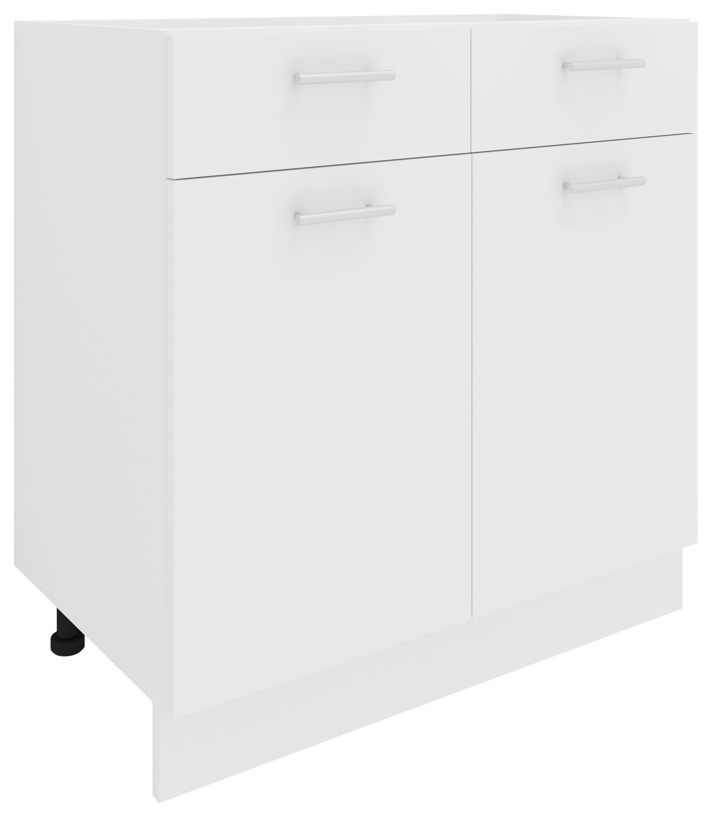 KÜCHENUNTERSCHRANK 80/82/46 cm  in Weiß  - Alufarben/Weiß, KONVENTIONELL, Holzwerkstoff/Metall (80/82/46cm) - MID.YOU