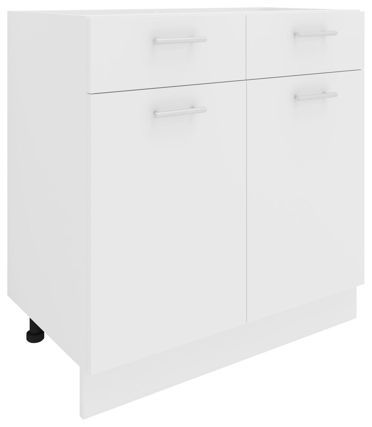 BÄNKSKÅP 80/82/46 cm  i vit  - vit/aluminiumfärg, Klassisk, metall/trämaterial (80/82/46cm) - MID.YOU