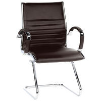 KONFERENČNI STOL tekstil, usnje barve kroma, temno rjava  - barve kroma/temno rjava, Moderno, kovina/tekstil (62/94/46cm) - MID.YOU