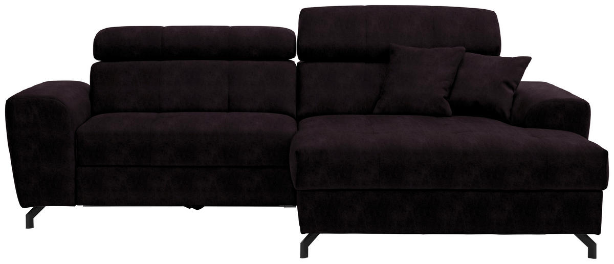 ROHOVÁ SEDACIA SÚPRAVA, textil, baklažánová - čierna/baklažánová, Design, kov/textil (267/181cm) - Carryhome