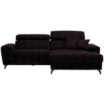 ECKSOFA in Velours Aubergine  267/181 cm  - Aubergine/Schwarz, Design, Textil/Metall (267/181cm) - Carryhome