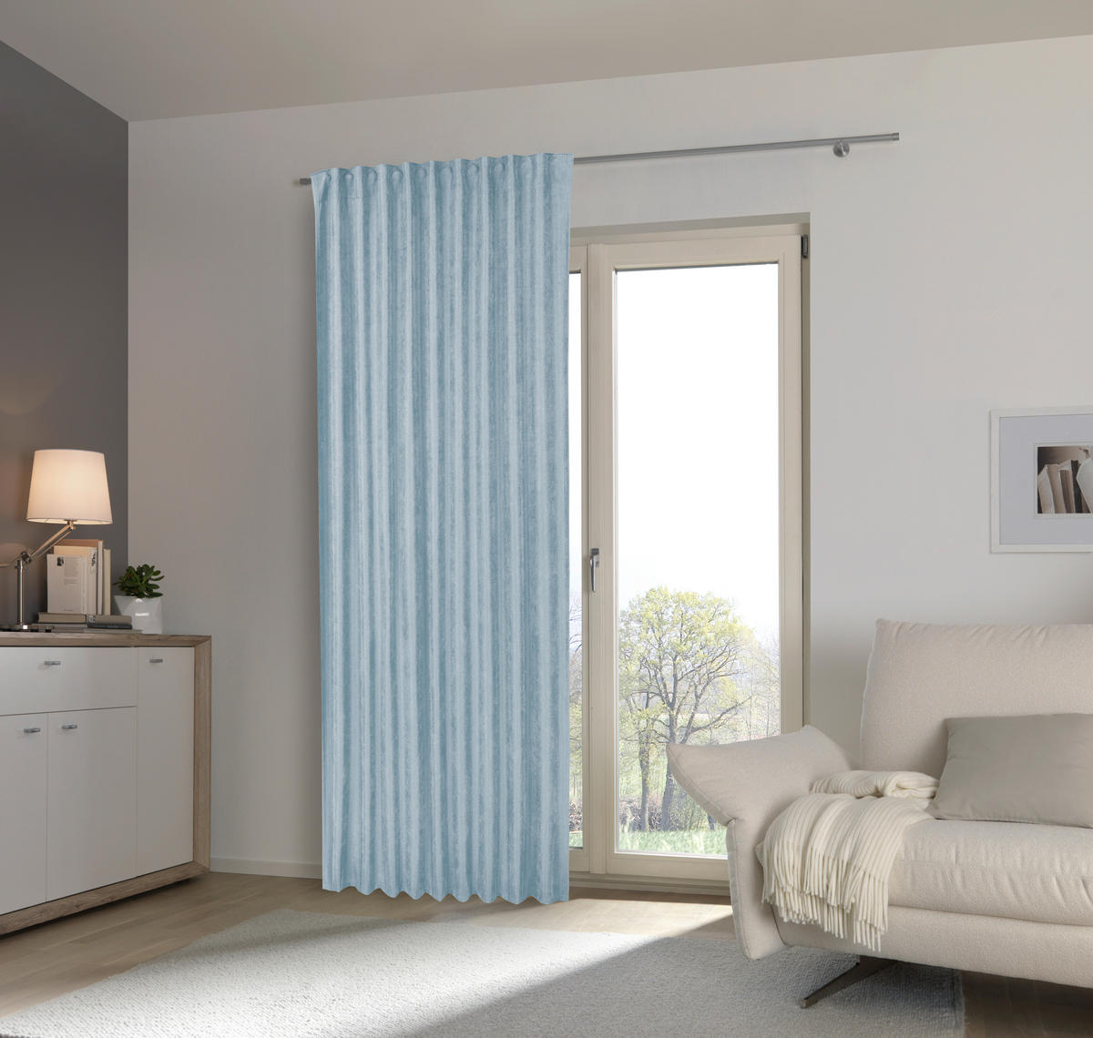 KONČANA ZAVESA  neprosojno   140/245 cm  - modra, Konvencionalno, tekstil (140/245cm) - Esposa