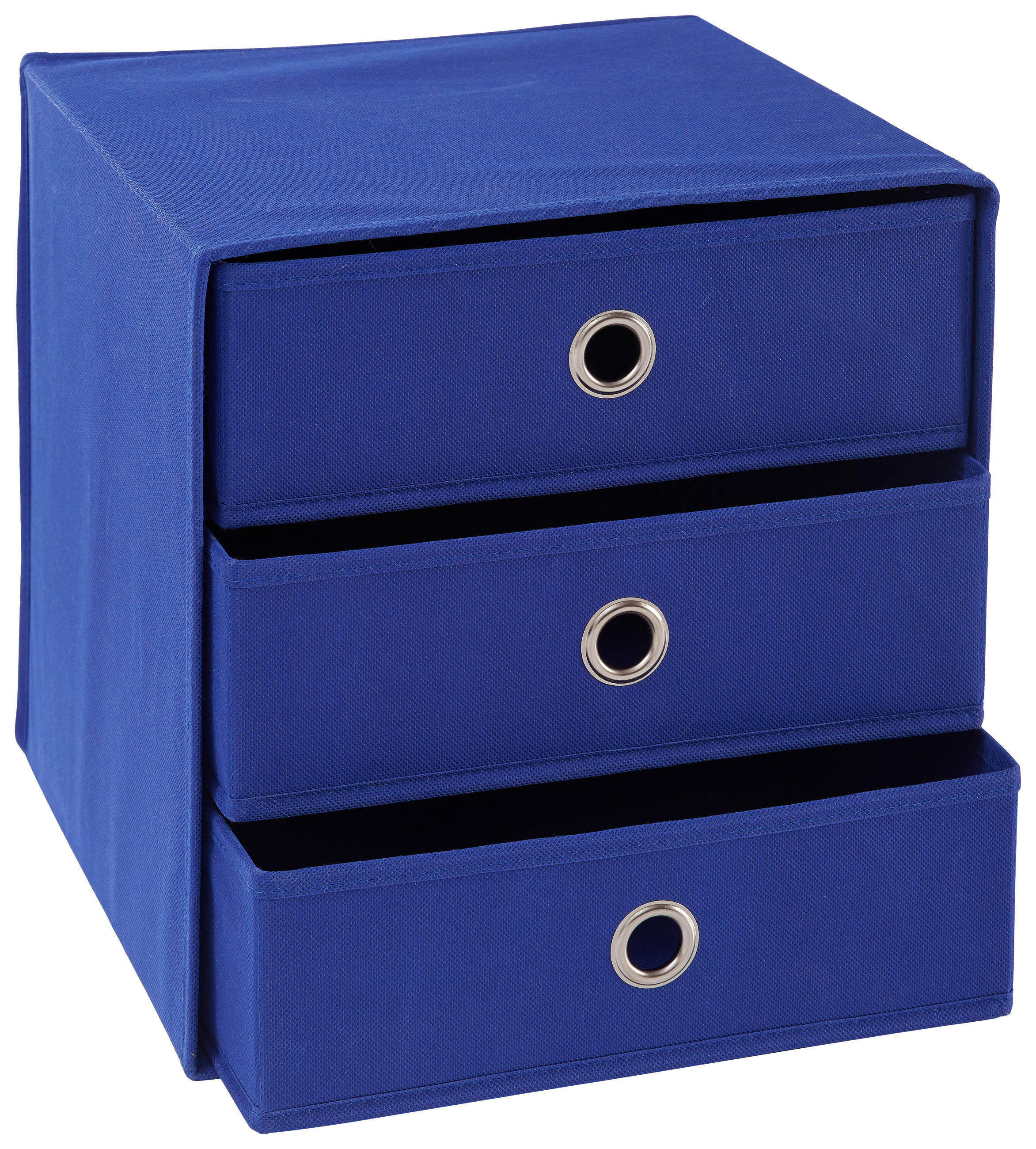 FALTBOX Metall, Textil, Karton Blau, Silberfarben  - Blau/Silberfarben, Design, Karton/Textil (32/32/31,5cm) - Carryhome