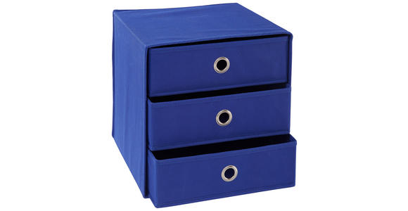 FALTBOX Metall, Textil, Karton Blau, Silberfarben - Blau/Silberfarben, Design, Karton/Textil (32/32/31,5cm) - Carryhome
