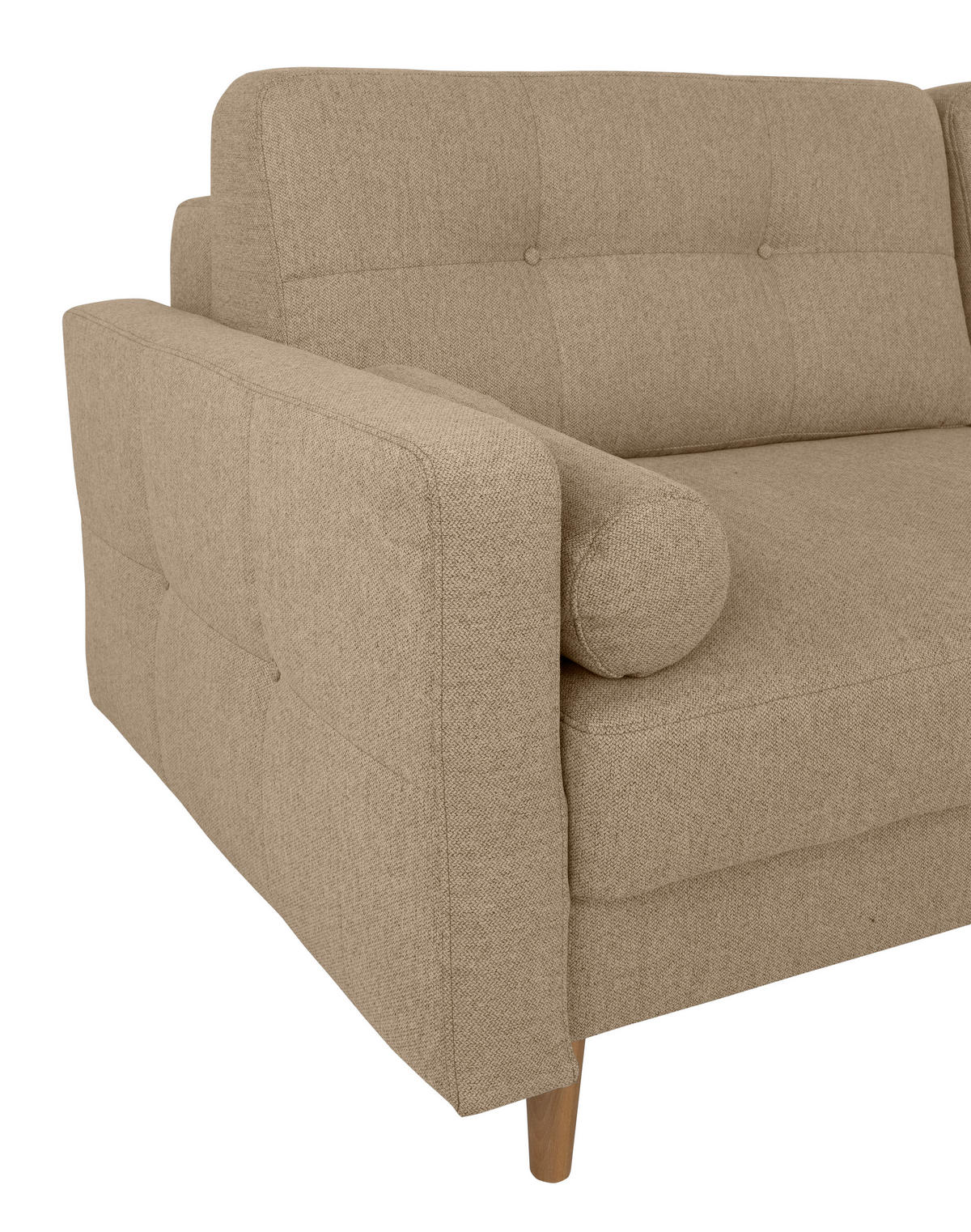 SCHLAFSOFA in Hellbraun  - Hellbraun/Buchefarben, Design, Holz/Textil (222/93/99cm) - MID.YOU
