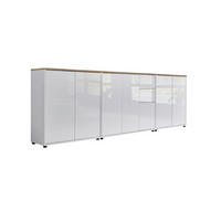 SIDEBOARD Mailand Set 6  in 263,5/73/33 cm  - Weiß Hochglanz/Schwarz, MODERN, Holzwerkstoff/Kunststoff (263,5/73/33cm) - MID.YOU