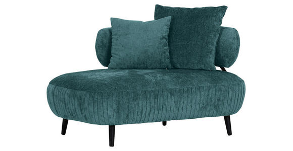 RÉCAMIERE Belisa in Chenille Türkis  - Türkis/Schwarz, Design, Holz/Textil (170/85/110cm) - Landscape