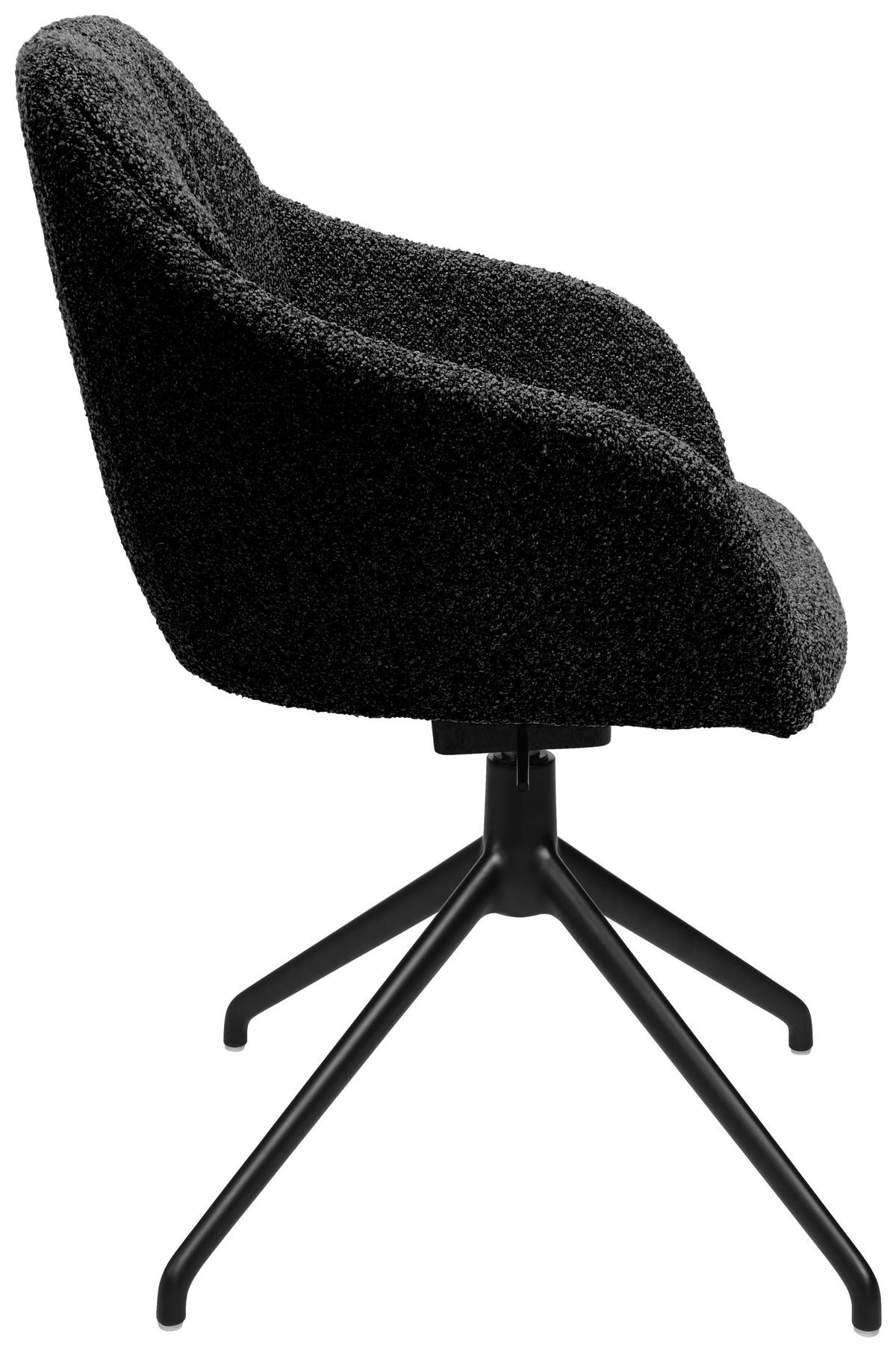 ARMLEHNSTUHL  in Aluminium Flachgewebe  - Anthrazit/Schwarz, Design, Textil/Metall (58/81,5-84,5/60cm) - Johann Jakob