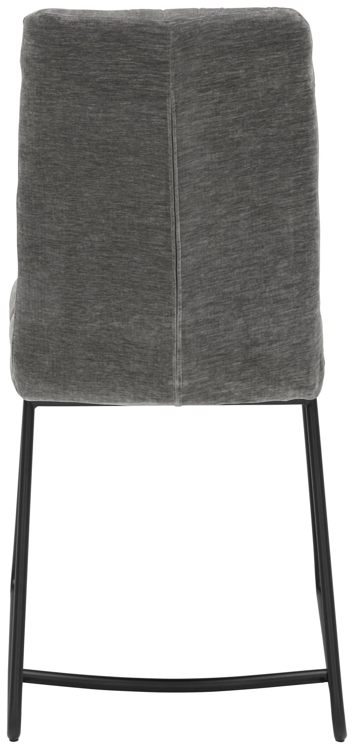 STUHL  in Eisen Samt  - Schwarz/Grau, Trend, Textil/Metall (47/91,5/63cm) - Ambia Home