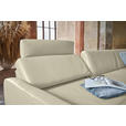 ECKSOFA in Echtleder Ecru  - Ecru/Anthrazit, KONVENTIONELL, Leder/Metall (182/324cm) - Ambiente