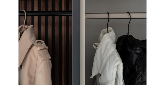 GARDEROBE 6-teilig in 250/233/59 cm - Anthrazit/Nussbaumfarben, Design, Holz/Holzwerkstoff (250/233/59cm) - Moderano