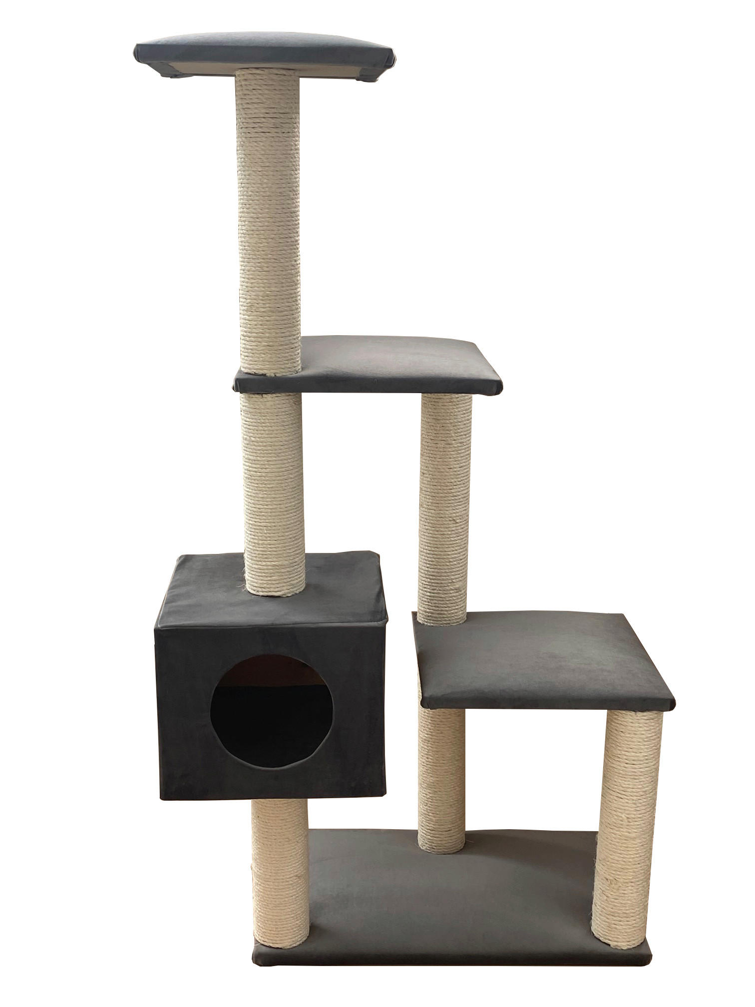 KRATZBAUM - Grau, Holzwerkstoff/Textil (72/48/133cm)