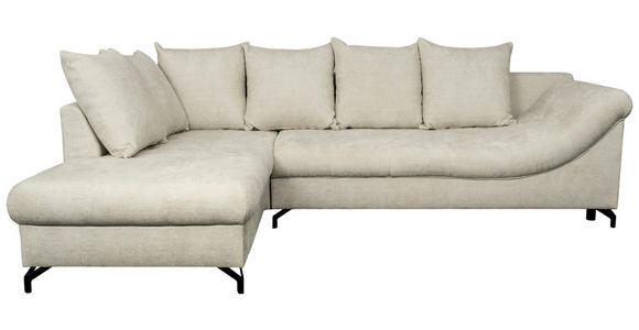 ECKSOFA Hellgrau Struktur - Hellgrau/Schwarz, KONVENTIONELL, Textil/Metall (194/247cm) - Carryhome