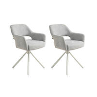 ARMLEHNSTUHL  Sitzfläche 360° drehbar Webstoff  Greige, Seidengrau  - Greige/Seidengrau, MODERN, Textil/Metall (58/84/61cm) - Schöner Wohnen