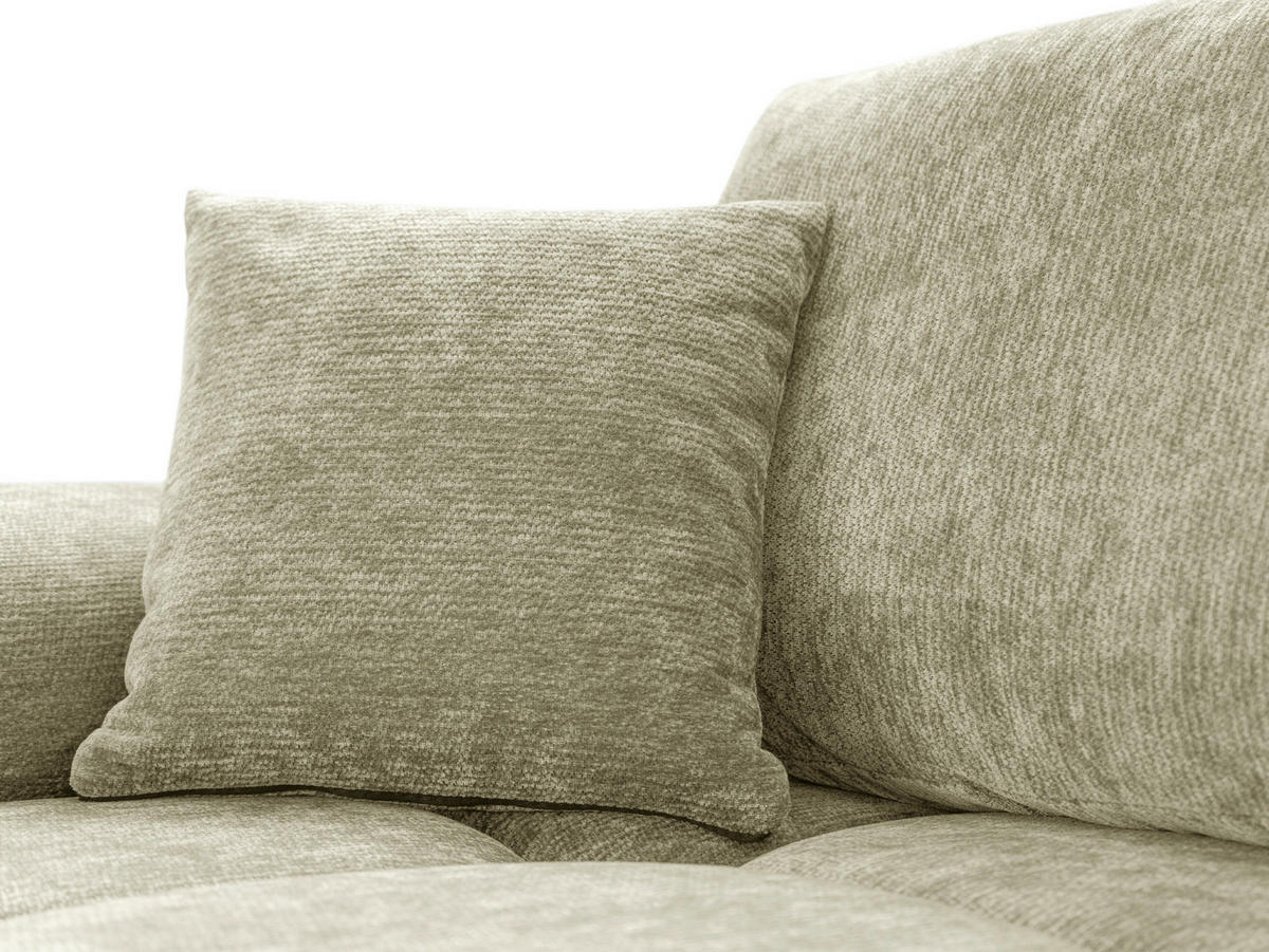ECKSOFA  in Chenille Hellgrün  - Chromfarben/Schwarz, KONVENTIONELL, Kunststoff/Textil (183/290cm) - Xora