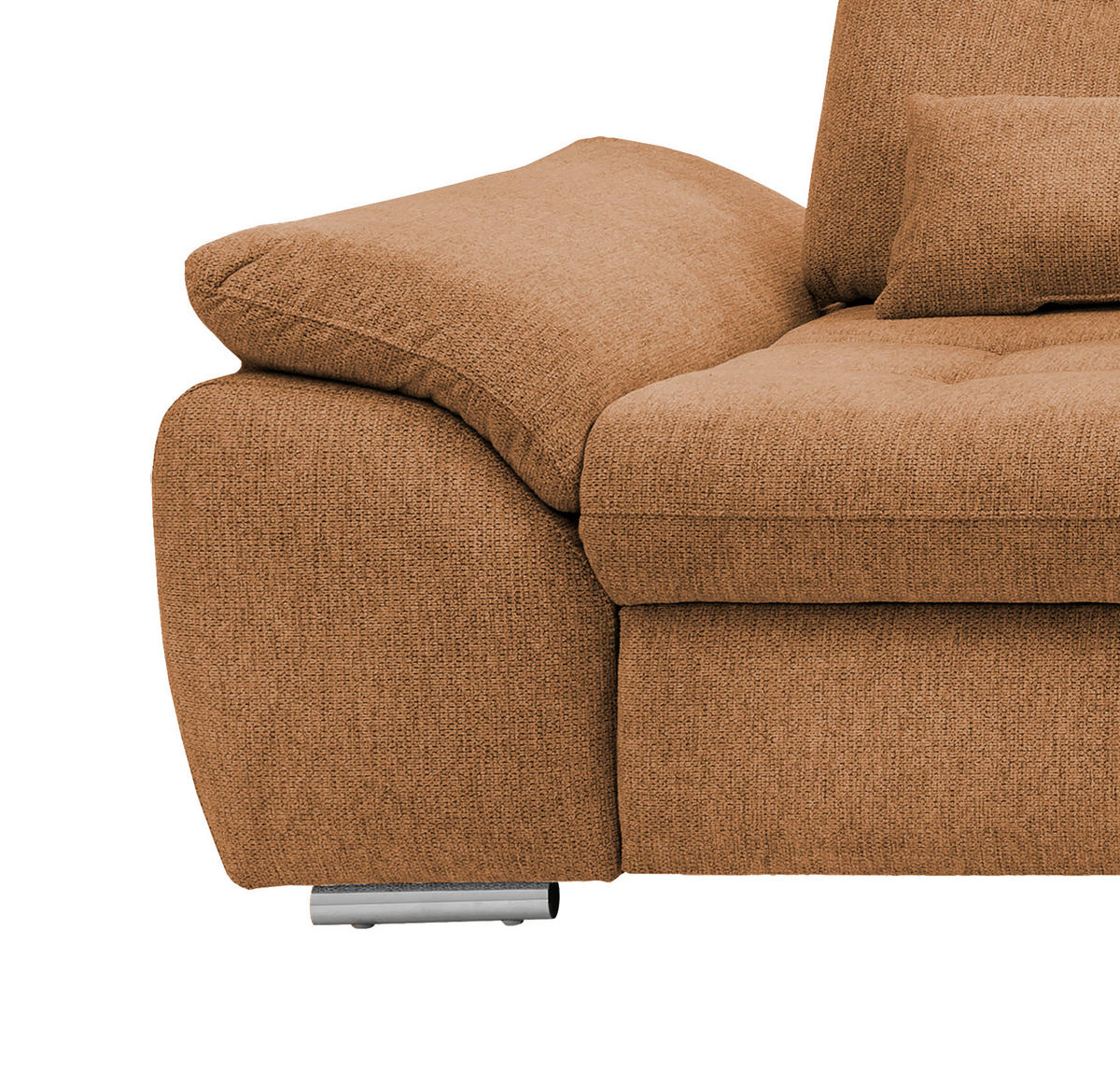 ECKSOFA in Chenille Currygelb  - Chromfarben/Currygelb, Modern, Textil/Metall (314/184cm) - Livetastic