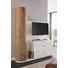 TV-ELEMENT Balkeneiche furniert Eichefarben, Weiß - Eichefarben/Alufarben, Design, Holz/Holzwerkstoff (171,9/202,4/47,5cm) - Ambiente by Hülsta