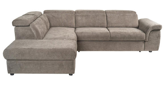 ECKSOFA Taupe Flachgewebe  - Taupe/Schwarz, KONVENTIONELL, Kunststoff/Textil (235/280cm) - Carryhome
