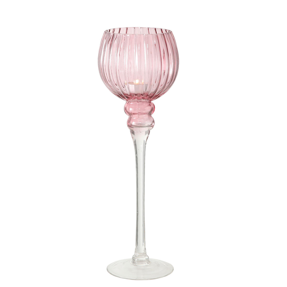 STOJAN NA SVÍČKU  sklo - barvy stříbra, Lifestyle, sklo (13/40cm)