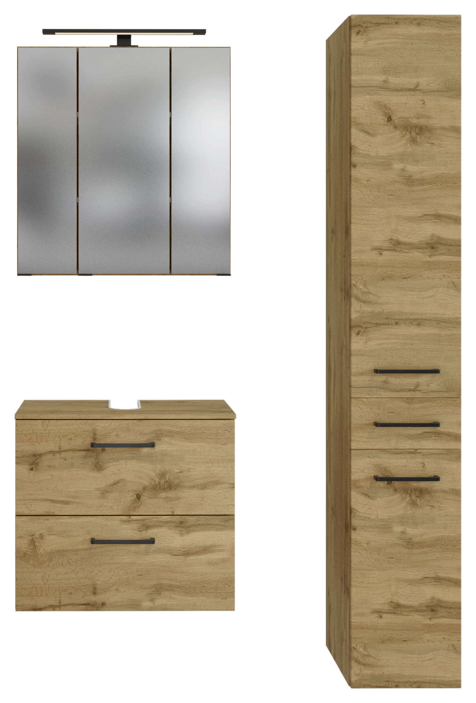 BADEZIMMER Eichefarben - Eichefarben, MODERN, Holzwerkstoff (90cm) - MID.YOU