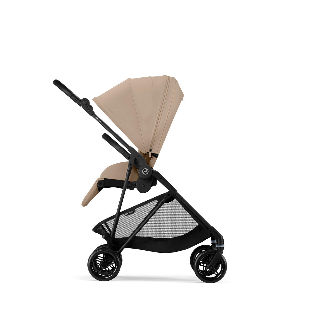 KINDERWAGEN  Melios Carbon  Almond Beige  - Beige/Schwarz, Basics, Textil/Metall (82-91/49/96,5-107cm) - cybex GOLD