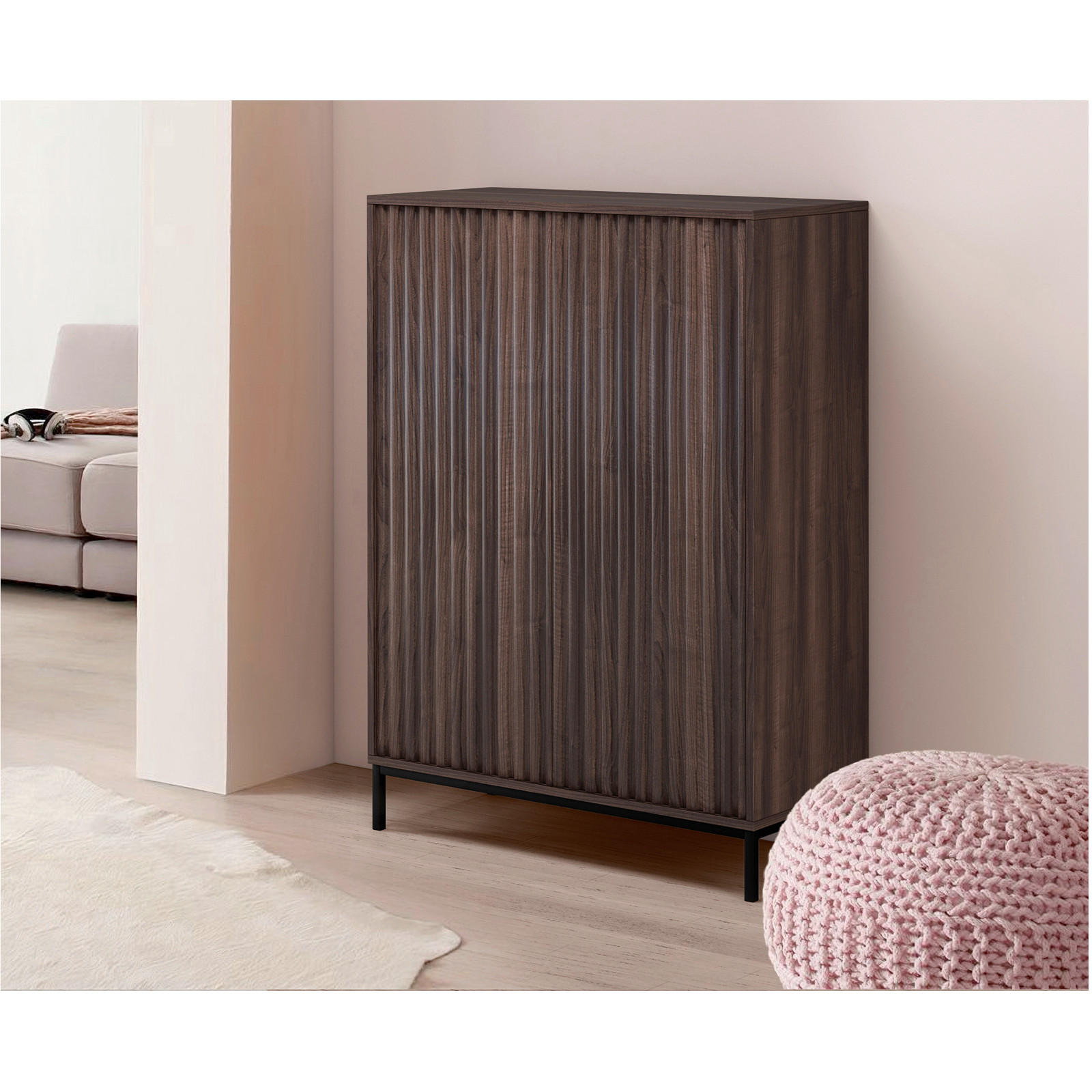 HIGHBOARD Celine  in 80/110/35 cm  - Schwarz/Braun, Design, Holzwerkstoff/Metall (80/110/35cm) - MID.YOU