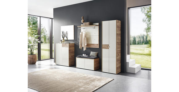 GARDEROBENSCHRANK 62/199/40 cm  - Kaschmir/Eichefarben, Design, Glas/Holzwerkstoff (62/199/40cm) - Voleo