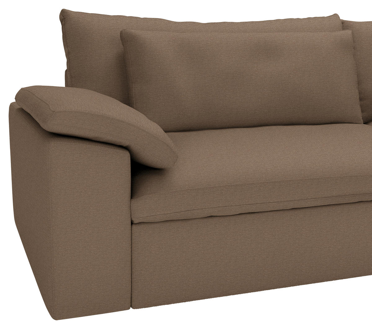 ECKSOFA  Chenille Hellbraun  - Hellbraun/Schwarz, Modern, Kunststoff/Textil (306/198cm) - Carryhome