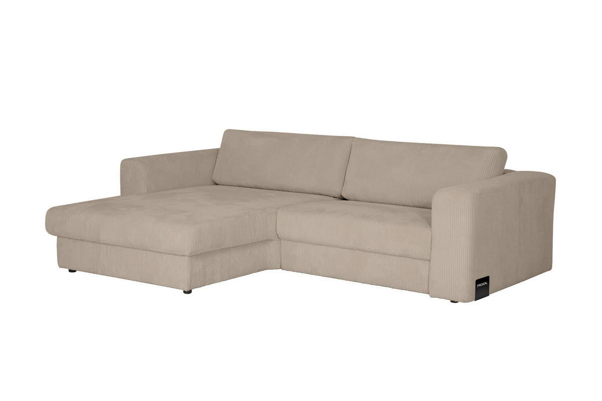 ECKSOFA JOOP Hellbraun Cord Rücken echt  - Hellbraun/Schwarz, KONVENTIONELL, Kunststoff/Textil (192/269cm) - Joop!