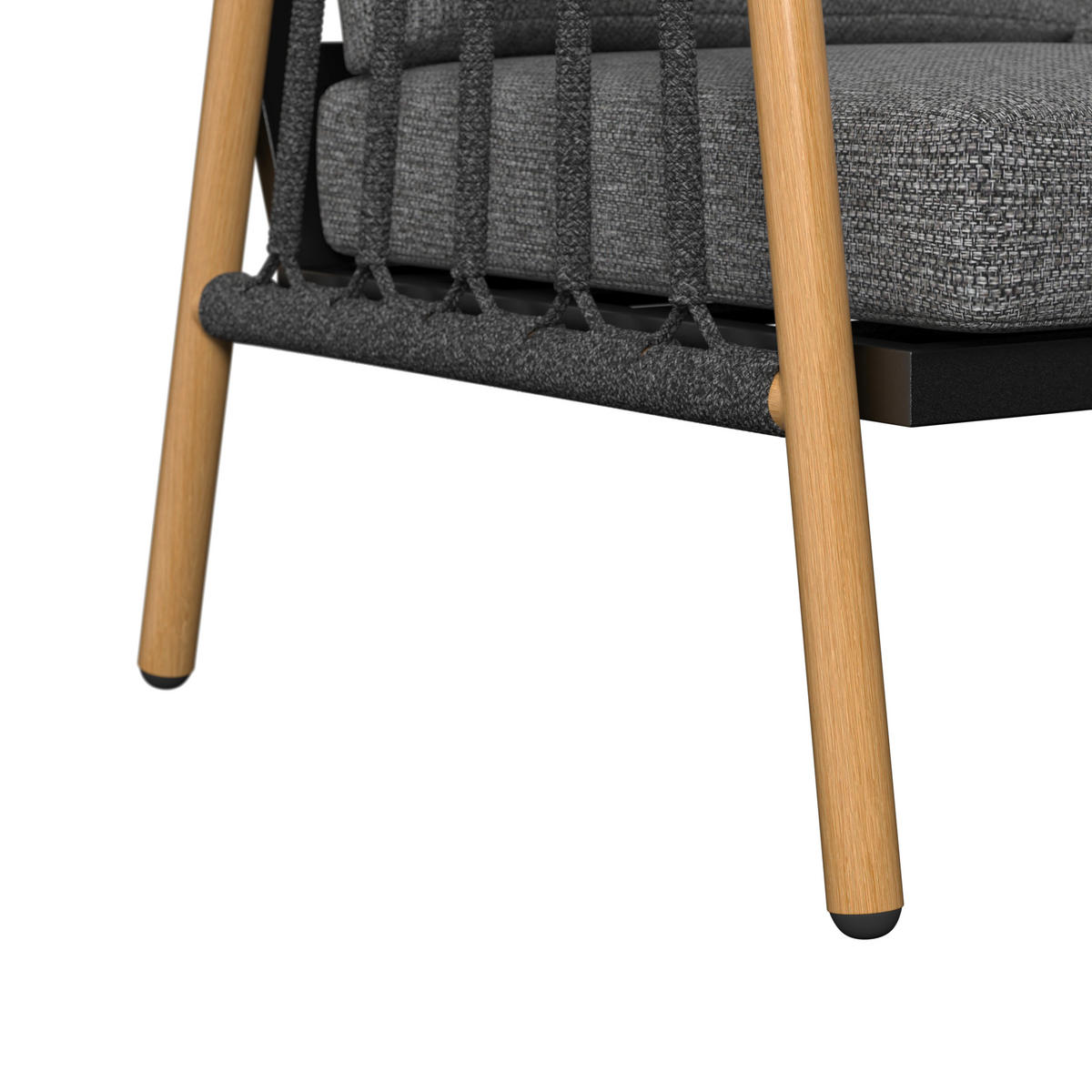 DINING-LOUNGESET Aluminium  - Dunkelgrau/Naturfarben, Basics, Glas/Textil (265,5/80/205,5cm) - Ambia Garden