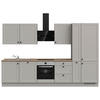 KÜCHENLEERBLOCK 330 cm   in Grau, Eiche dunkel  - Eiche dunkel/Schwarz, MODERN, Holzwerkstoff/Metall (330cm) - Nobilia