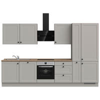 KÜCHENLEERBLOCK 330 cm   in Eiche dunkel, Grau  - Eiche dunkel/Schwarz, MODERN, Holzwerkstoff/Metall (330cm) - Nobilia