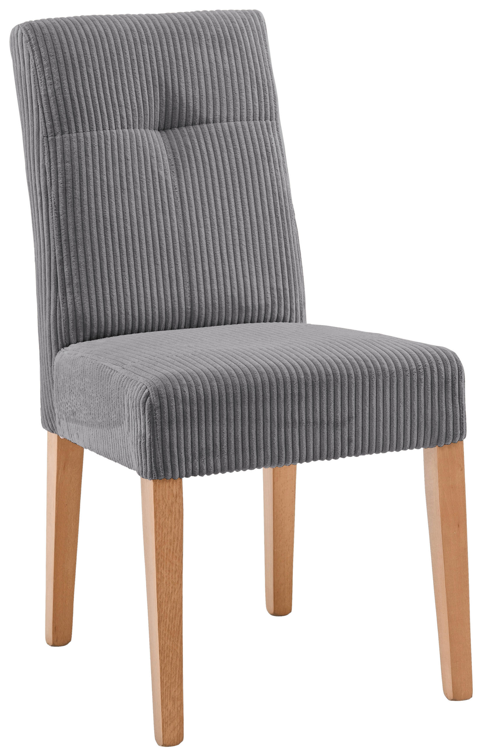 STUHL Cord Anthrazit, Buchefarben Buche massiv  - Anthrazit/Buchefarben, KONVENTIONELL, Holz/Textil (47,5/91,5/63cm) - home24