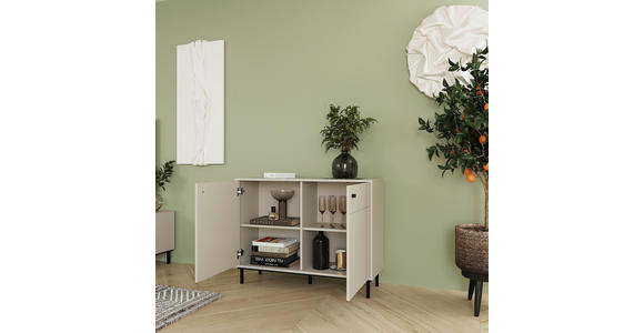 KOMMODE in 81,8/108/37 cm - Kaschmir/Schwarz, MODERN, Holzwerkstoff/Kunststoff (81,8/108/37cm) - Carryhome