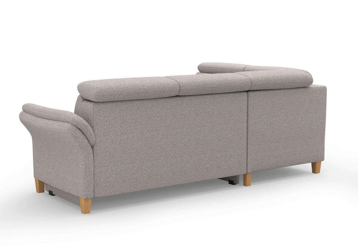 ECKSOFA GLENDALE E Silberfarben Chenille  - Eichefarben/Silberfarben, KONVENTIONELL, Holz/Textil (193/247cm) - Sit & More