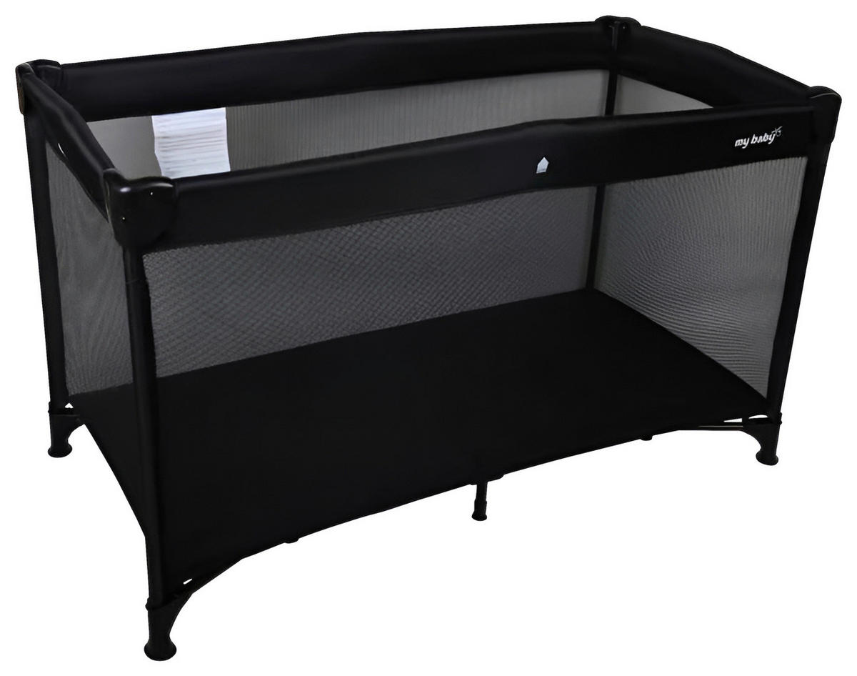 REISEBETT   - Schwarz, Basics, Kunststoff/Textil (120/60/74cm) - My Baby Lou