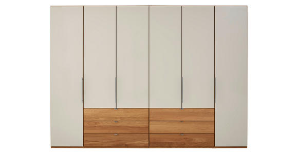 FALTTÜRENSCHRANK in Eichefarben, Champagner - Chromfarben/Champagner, KONVENTIONELL, Holz/Holzwerkstoff (300/216/58cm) - Dieter Knoll