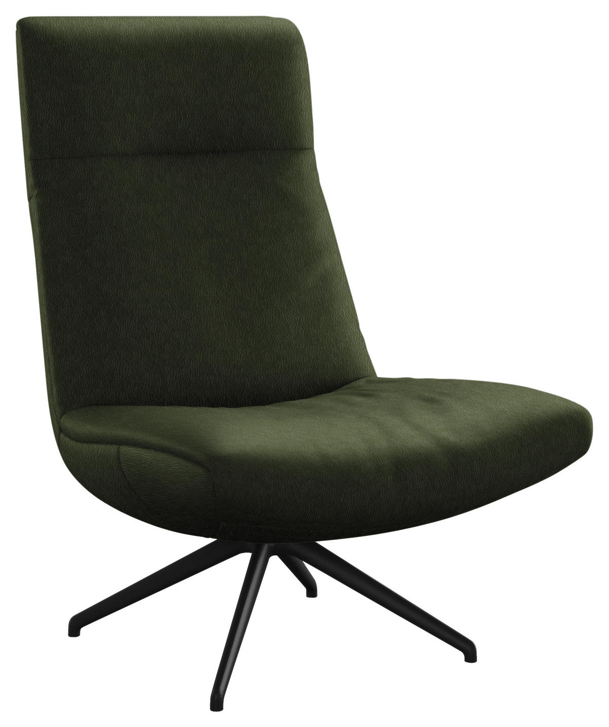 SESSEL in Echtleder Dunkelgrün  - Dunkelgrün/Schwarz, Modern, Leder/Metall (74/105/92cm) - Johann Jakob
