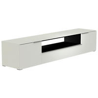 LOWBOARD Weiß, Alufarben  210/43/45 cm  - Alufarben/Weiß, Design, Glas/Holzwerkstoff (210/43/45cm) - Moderano