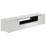 LOWBOARD Weiß, Alufarben  210/43/45 cm  - Alufarben/Weiß, Design, Glas/Holzwerkstoff (210/43/45cm) - Moderano